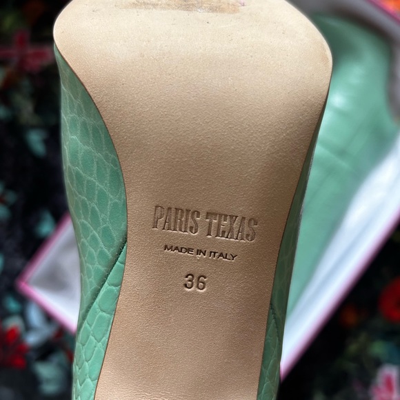 Paris Texas Women's Green Croc-effect Leather Knee-high Boots - Picture 8 of 12